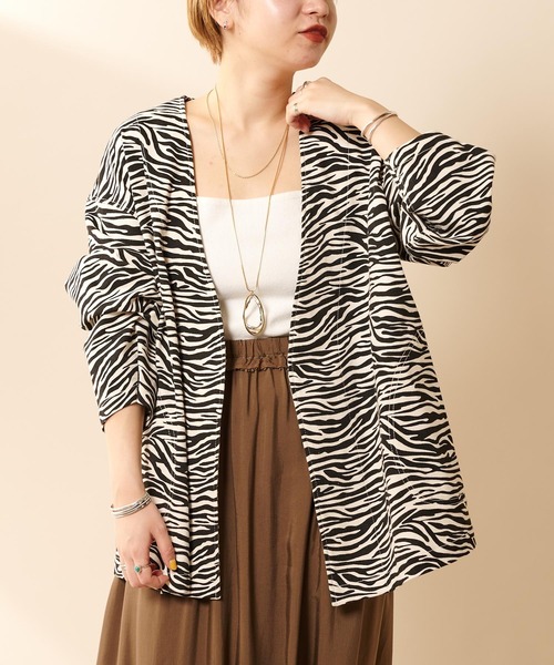 SHENERY（シーナリー）の「ゼブラプリントジャケット（ブルゾン・レディース・オフホワイト/グリーン・FREE）」の22枚目の写真