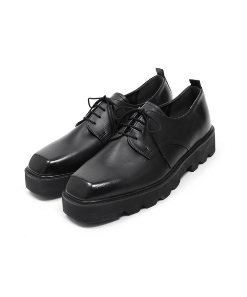 Figments(フィグメンツ)の「スクエアトゥシューズ(ドレスシューズ・メンズ・ブラック・MEDIUM/LARGE/SMALL)」の4枚目の写真