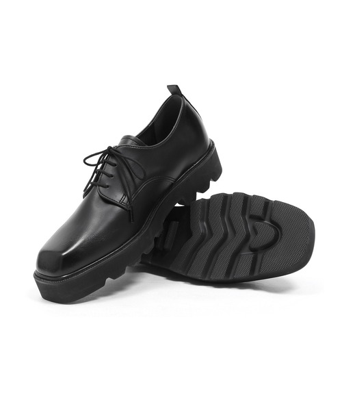 Figments(フィグメンツ)の「スクエアトゥシューズ(ドレスシューズ・メンズ・ブラック・MEDIUM/LARGE/SMALL)」の8枚目の写真