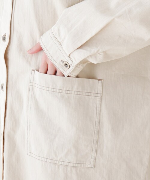 SHOO・LA・RUE(シューラルー)の「◆ポケットつきカバーオール(ミリタリージャケット・レディース・ライトブルー/カーキ/ライトベージュ・02/03/04)」の12枚目の写真