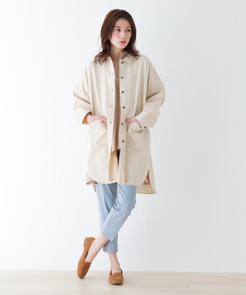 SHOO・LA・RUE(シューラルー)の「◆ポケットつきカバーオール(ミリタリージャケット・レディース・ライトブルー/カーキ/ライトベージュ・02/03/04)」の7枚目の写真