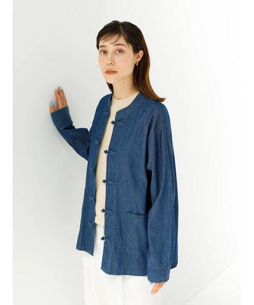 koe（コエ）の「チャイナシャツジャケット*（シャツ/ブラウス・レディース・インディゴブルー/ホワイト系その他2/ブルー系その他2・M/L）」の19枚目の写真