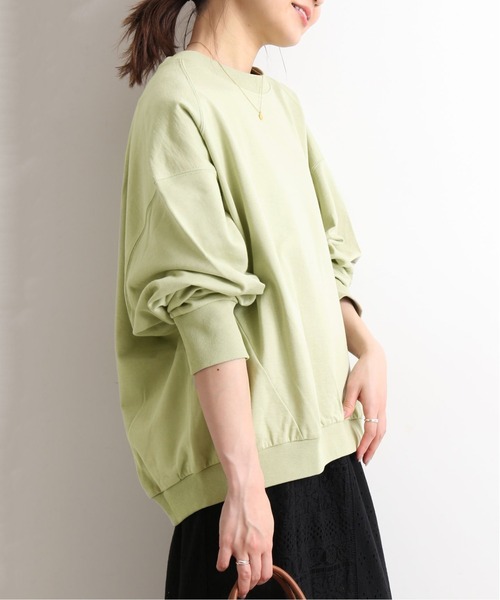 SLOBE IENA（スローブイエナ）の「ベビーコットン ミニ裏毛プルオーバー【手洗い可能】◆（Tシャツ/カットソー・レディース・ホワイト/ライトグレー/サックスブルー/グリーン・FREE）」の3枚目の写真