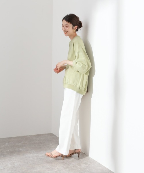 SLOBE IENA（スローブイエナ）の「ベビーコットン ミニ裏毛プルオーバー【手洗い可能】◆（Tシャツ/カットソー・レディース・ホワイト/ライトグレー/サックスブルー/グリーン・FREE）」の5枚目の写真