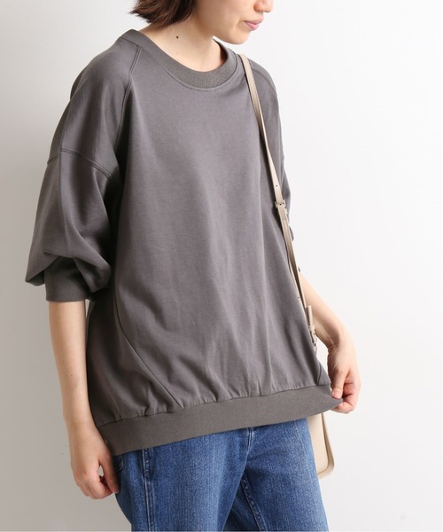 SLOBE IENA（スローブイエナ）の「ベビーコットン ミニ裏毛プルオーバー【手洗い可能】◆（Tシャツ/カットソー・レディース・ホワイト/ライトグレー/サックスブルー/グリーン・FREE）」の15枚目の写真