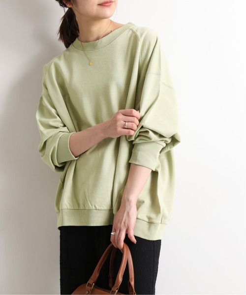 SLOBE IENA（スローブイエナ）の「ベビーコットン ミニ裏毛プルオーバー【手洗い可能】◆（Tシャツ/カットソー・レディース・ホワイト/ライトグレー/サックスブルー/グリーン・FREE）」の9枚目の写真