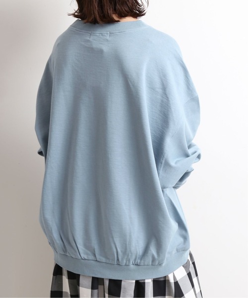 SLOBE IENA（スローブイエナ）の「ベビーコットン ミニ裏毛プルオーバー【手洗い可能】◆（Tシャツ/カットソー・レディース・ホワイト/ライトグレー/サックスブルー/グリーン・FREE）」の17枚目の写真