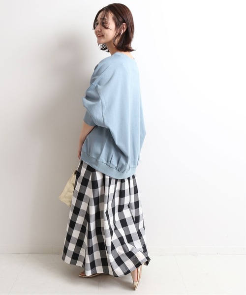 SLOBE IENA（スローブイエナ）の「ベビーコットン ミニ裏毛プルオーバー【手洗い可能】◆（Tシャツ/カットソー・レディース・ホワイト/ライトグレー/サックスブルー/グリーン・FREE）」の11枚目の写真