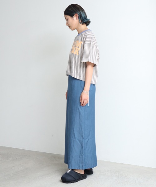 nitca（ニトカ）の「クスミボーダー　チビT（Tシャツ/カットソー・レディース・ブルー・FREE）」の6枚目の写真