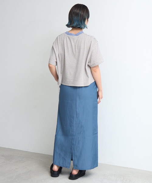 nitca（ニトカ）の「クスミボーダー　チビT（Tシャツ/カットソー・レディース・ブルー・FREE）」の7枚目の写真