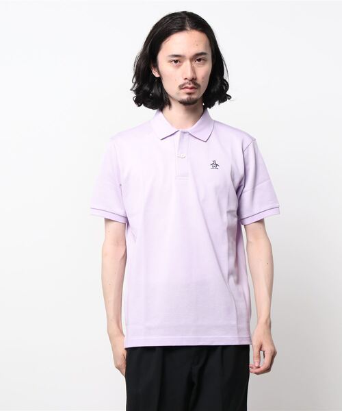 Munsingwear Grand-Slam（マンシングウェア　グランドスラム）の「Manerd鹿の子半袖シャツ（ポロシャツ・メンズ・ホワイト/ライトブルー/ネイビー/レッド/ブラック/ターコイズブルー/ピンク/ロイヤルブルー/ネイビー系/杢グレー/パープル/イエロー・LL/M/L/3L/S）」の2枚目の写真