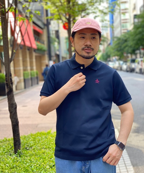 Munsingwear Grand-Slam（マンシングウェア　グランドスラム）の「Manerd鹿の子半袖シャツ（ポロシャツ・メンズ・ホワイト/ライトブルー/ネイビー/レッド/ブラック/ターコイズブルー/ピンク/ロイヤルブルー/ネイビー系/杢グレー/パープル/イエロー・LL/M/L/3L/S）」の6枚目の写真