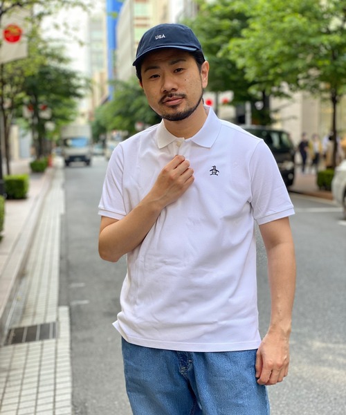 Munsingwear Grand-Slam（マンシングウェア　グランドスラム）の「Manerd鹿の子半袖シャツ（ポロシャツ・メンズ・ホワイト/ライトブルー/ネイビー/レッド/ブラック/ターコイズブルー/ピンク/ロイヤルブルー/ネイビー系/杢グレー/パープル/イエロー・LL/M/L/3L/S）」の3枚目の写真