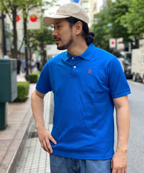 Munsingwear Grand-Slam（マンシングウェア　グランドスラム）の「Manerd鹿の子半袖シャツ（ポロシャツ・メンズ・ホワイト/ライトブルー/ネイビー/レッド/ブラック/ターコイズブルー/ピンク/ロイヤルブルー/ネイビー系/杢グレー/パープル/イエロー・LL/M/L/3L/S）」の8枚目の写真