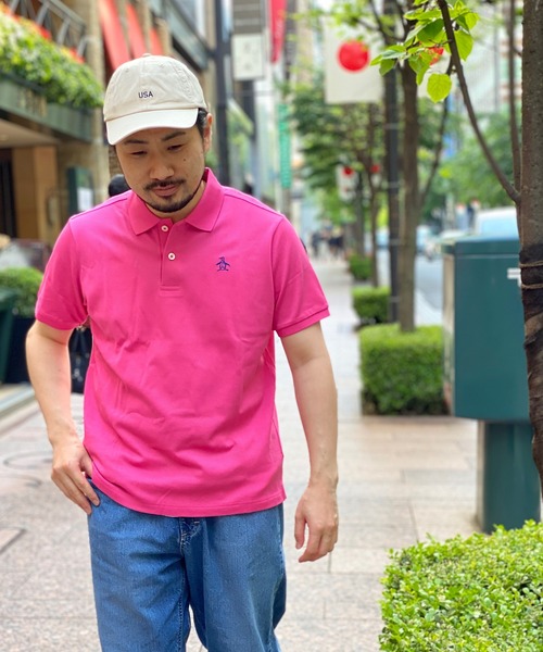 Munsingwear Grand-Slam（マンシングウェア　グランドスラム）の「Manerd鹿の子半袖シャツ（ポロシャツ・メンズ・ホワイト/ライトブルー/ネイビー/レッド/ブラック/ターコイズブルー/ピンク/ロイヤルブルー/ネイビー系/杢グレー/パープル/イエロー・LL/M/L/3L/S）」の11枚目の写真