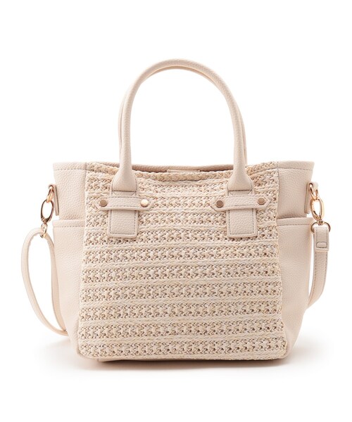 DRESKIP(ドレスキップ)の「◆PPコンビトート(トートバッグ・レディース・アイボリー/ブルー/ブラック・00)」の1枚目の写真