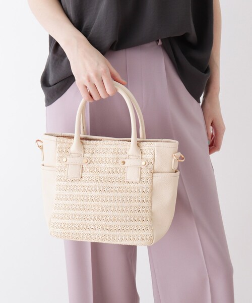 DRESKIP(ドレスキップ)の「◆PPコンビトート(トートバッグ・レディース・アイボリー/ブルー/ブラック・00)」の4枚目の写真