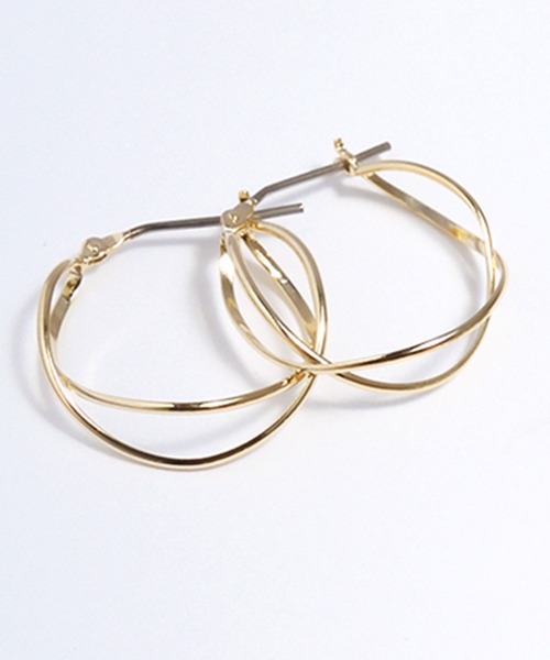 ISS（イズ）の「ISS: クロスライン フープピアス（ピアス（両耳用）・レディース・ゴールド/シルバー/ピンクゴールド・FREE）」の15枚目の写真