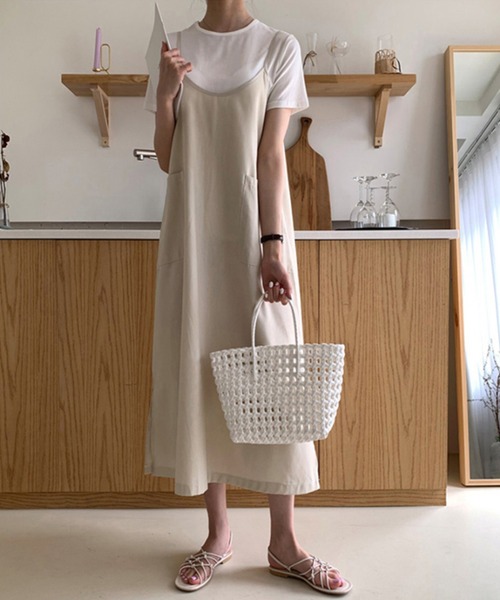 WESTSEA(ウエストシー)の「キャミソール ワンピース ロング(ワンピース・レディース・ベージュ・FREE)」の2枚目の写真