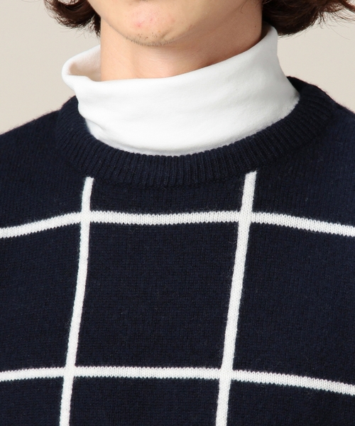 BEAUTY&YOUTH UNITED ARROWS（ビューティーアンドユースユナイテッドアローズ）の「BY ウィンドペン クルーネック ニット（ニット/セーター・メンズ・ホワイト/ネイビー・MEDIUM/LARGE/SMALL/X-LARGE）」の7枚目の写真