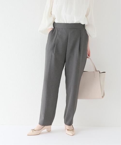 Simplicite(サンプリシテ)の「スラブツイルテーパードパンツ(スラックス・レディース・チャコールグレー/ベージュ・FREE)」の2枚目の写真