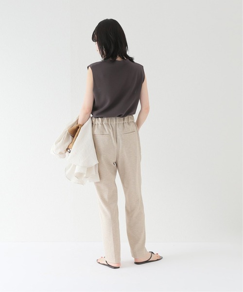 Simplicite(サンプリシテ)の「スラブツイルテーパードパンツ(スラックス・レディース・チャコールグレー/ベージュ・FREE)」の3枚目の写真