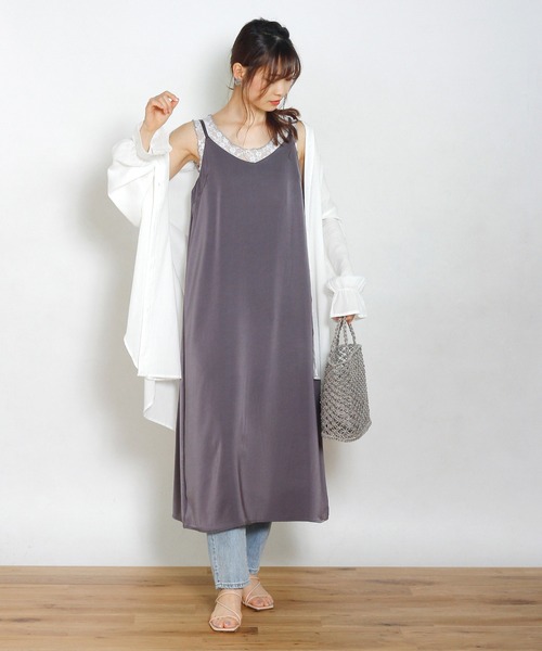 Crisp（クリスプ）の「レーストップタンク（タンクトップ・レディース・ブラウン/グレー/アイボリー・FREE）」の8枚目の写真