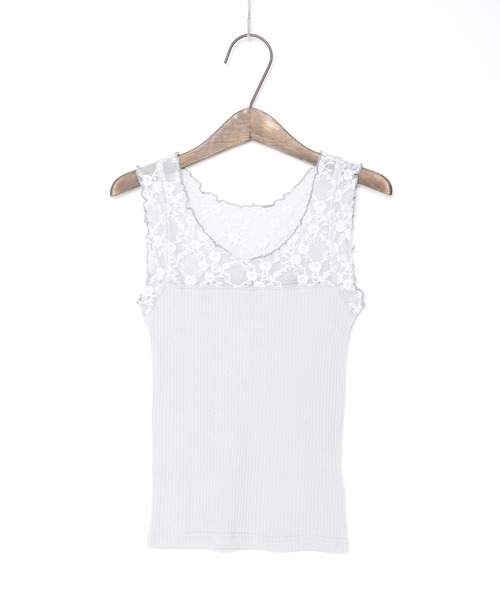 Crisp（クリスプ）の「レーストップタンク（タンクトップ・レディース・ブラウン/グレー/アイボリー・FREE）」の12枚目の写真