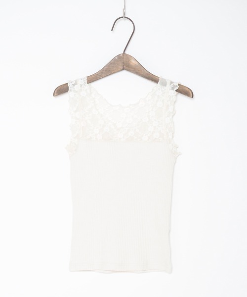 Crisp（クリスプ）の「レーストップタンク（タンクトップ・レディース・ブラウン/グレー/アイボリー・FREE）」の13枚目の写真