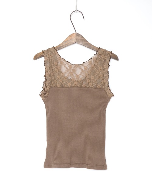 Crisp（クリスプ）の「レーストップタンク（タンクトップ・レディース・ブラウン/グレー/アイボリー・FREE）」の15枚目の写真