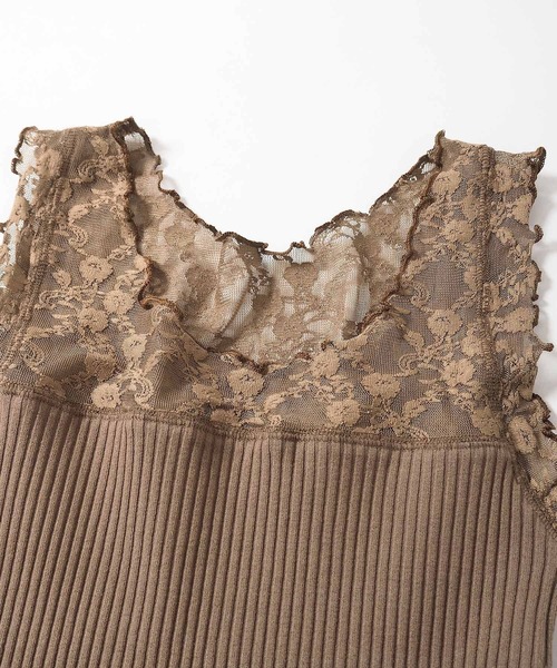 Crisp（クリスプ）の「レーストップタンク（タンクトップ・レディース・ブラウン/グレー/アイボリー・FREE）」の16枚目の写真