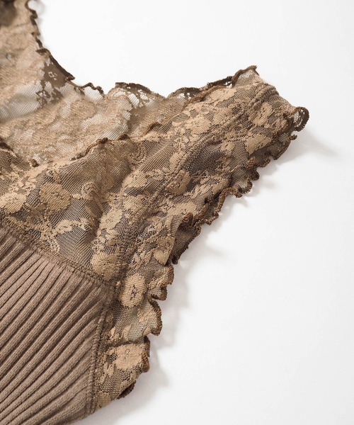 Crisp（クリスプ）の「レーストップタンク（タンクトップ・レディース・ブラウン/グレー/アイボリー・FREE）」の17枚目の写真