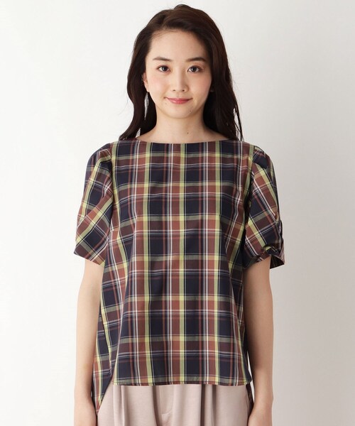 pink adobe(ピンクアドベ)の「◆【M-3L】ブロード袖タック ブラウス(シャツ/ブラウス・レディース・オフホワイト/ブラック系1/ネイビー系1/ネイビー系2・44/40/38/42)」の7枚目の写真