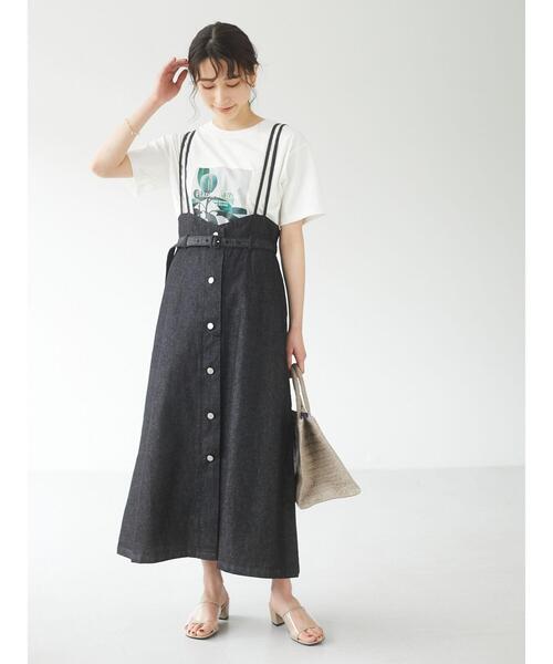 Sugar spoon（シュガースプーン）の「・SUGAR SPOON デニムベルトツキジャンスカ＊（ジャンパースカート・レディース・ライトインディゴブルー/ブラック/ワンウォッシュ・FREE）」の5枚目の写真