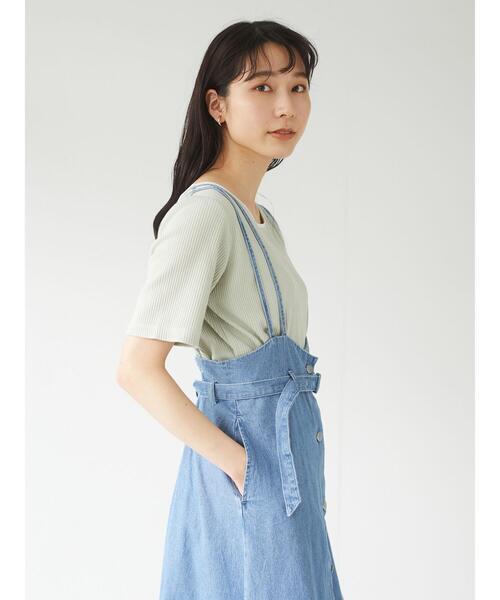 Sugar spoon（シュガースプーン）の「・SUGAR SPOON デニムベルトツキジャンスカ＊（ジャンパースカート・レディース・ライトインディゴブルー/ブラック/ワンウォッシュ・FREE）」の12枚目の写真