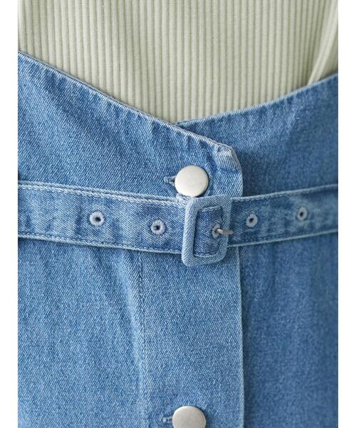 Sugar spoon（シュガースプーン）の「・SUGAR SPOON デニムベルトツキジャンスカ＊（ジャンパースカート・レディース・ライトインディゴブルー/ブラック/ワンウォッシュ・FREE）」の14枚目の写真