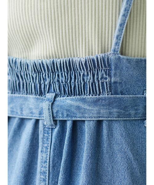 Sugar spoon（シュガースプーン）の「・SUGAR SPOON デニムベルトツキジャンスカ＊（ジャンパースカート・レディース・ライトインディゴブルー/ブラック/ワンウォッシュ・FREE）」の17枚目の写真