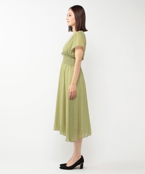 MEW'S REFINED CLOTHES(ミューズリファインドクローズ)の「シアードットワンピース(ワンピース・レディース・ブラック/ライトグリーン・MEDIUM)」の5枚目の写真
