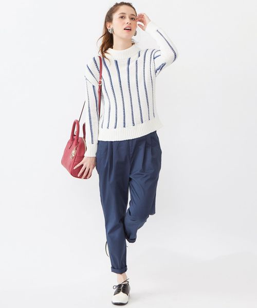 Another Edition（アナザーエディション）の「【店舗限定】チノテーパードパンツ/ae CHINO TPD PT（チノパンツ・レディース・ネイビー/オフホワイト/その他1・SMALL/LARGE/MEDIUM）」の9枚目の写真