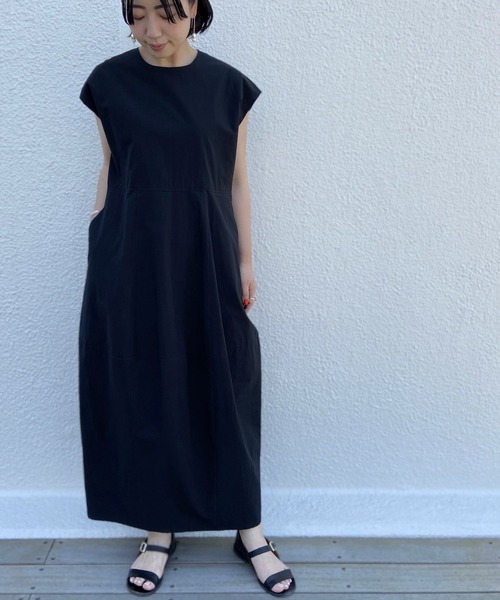 BEARDSLEY（ビアズリー）の「コクーンコットンワンピース（ワンピース・レディース・ブラック/カーキ・FREE）」の4枚目の写真