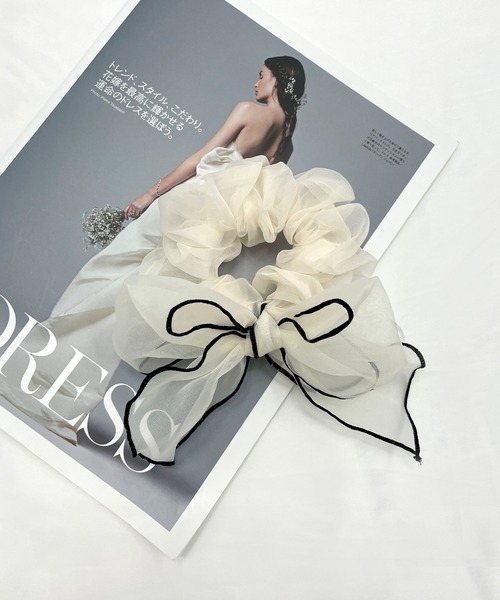 CEMONEMO(セモネモ)の「パイピング シアーシュシュ(シュシュ・レディース・ブラック/グレー/ブラウン/コーラル/アイボリー・FREE)」の18枚目の写真