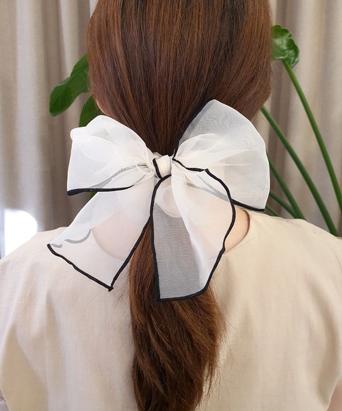 CEMONEMO(セモネモ)の「パイピング シアーシュシュ(シュシュ・レディース・ブラック/グレー/ブラウン/コーラル/アイボリー・FREE)」の21枚目の写真