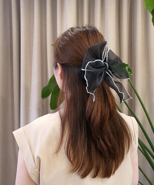 CEMONEMO(セモネモ)の「パイピング シアーシュシュ(シュシュ・レディース・ブラック/グレー/ブラウン/コーラル/アイボリー・FREE)」の19枚目の写真