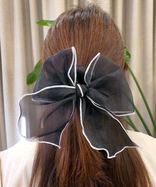 CEMONEMO(セモネモ)の「パイピング シアーシュシュ(シュシュ・レディース・ブラック/グレー/ブラウン/コーラル/アイボリー・FREE)」の10枚目の写真