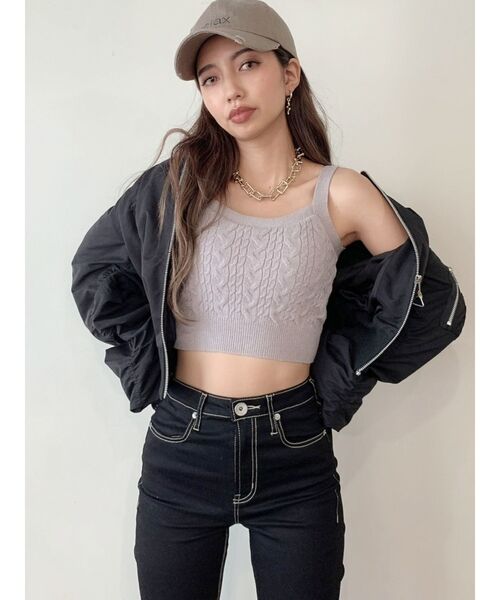 GYDA（ジェイダ）の「ショートギャザーMA1（MA-1・レディース・ブラック/カーキ・FREE）」の7枚目の写真