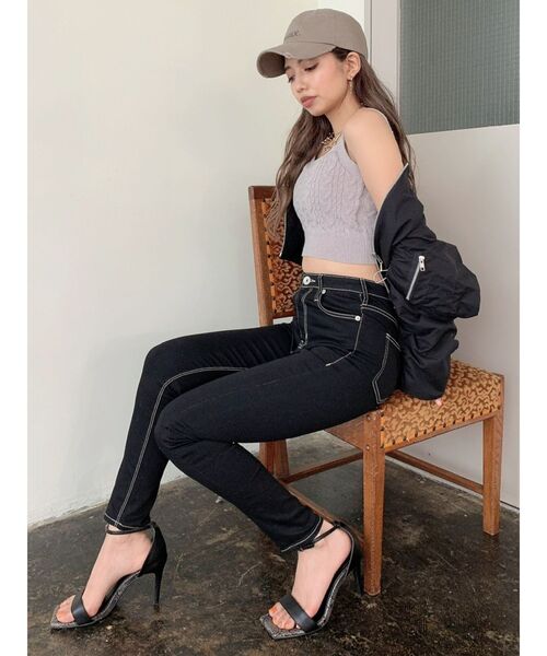 GYDA（ジェイダ）の「ショートギャザーMA1（MA-1・レディース・ブラック/カーキ・FREE）」の9枚目の写真