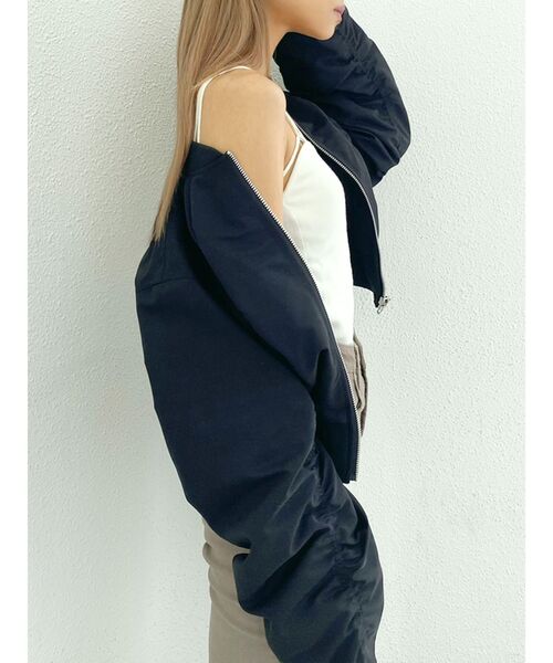 GYDA（ジェイダ）の「ショートギャザーMA1（MA-1・レディース・ブラック/カーキ・FREE）」の15枚目の写真