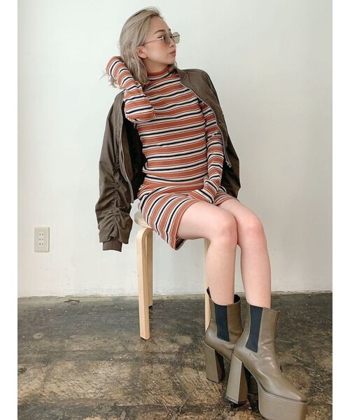 GYDA（ジェイダ）の「ショートギャザーMA1（MA-1・レディース・ブラック/カーキ・FREE）」の19枚目の写真