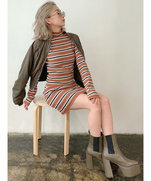 GYDA（ジェイダ）の「ショートギャザーMA1（MA-1・レディース・ブラック/カーキ・FREE）」の21枚目の写真