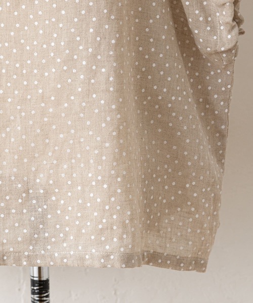 BEARDSLEY（ビアズリー）の「ドットプリント麻ブラウス（シャツ/ブラウス・レディース・ホワイト/ブラック・FREE）」の11枚目の写真